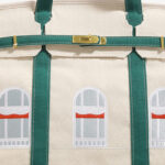 Women's Canvas Embroidered Window Top Handle Tote Bag