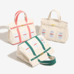 Women's Canvas Embroidered Window Top Handle Tote Bag