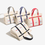 Women's Canvas Embroidered Window Top Handle Tote Bag