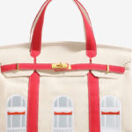 Women's Canvas Embroidered Window Top Handle Tote Bag