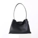 Women's Full-Grain Leather Structured Lock Crossbody Shoulder Hobo Bag