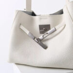 Women's Full-Grain Leather Structured Lock Crossbody Shoulder Hobo Bag