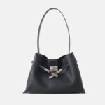 Women's Full-Grain Leather Structured Lock Crossbody Shoulder Hobo Bag