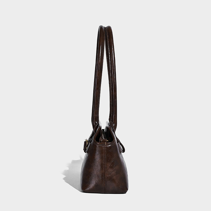 Damen Mikrofaser Leder Gürtelschnalle Detail Schultertasche Baguette Tasche mit Crossbody Strap