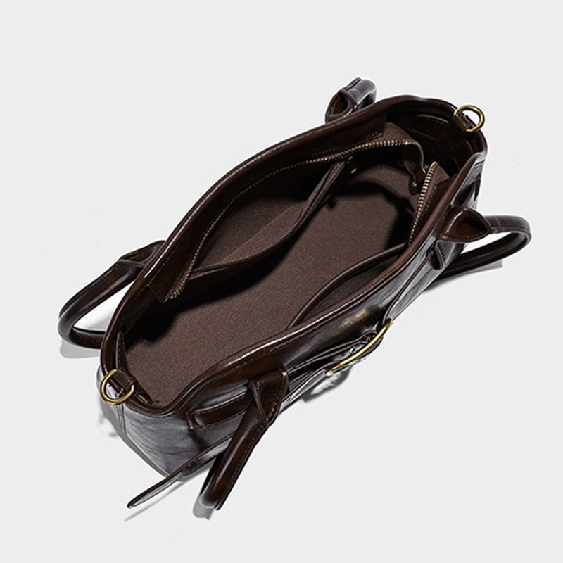 Damen Mikrofaser Leder Gürtelschnalle Detail Schultertasche Baguette Tasche mit Crossbody Strap
