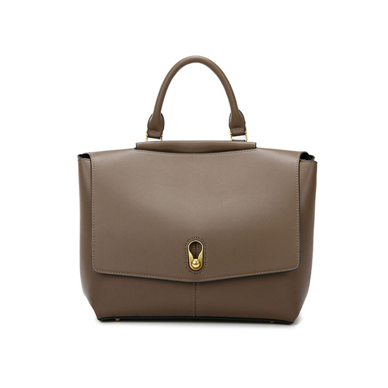 Sacoche en cuir microfibre à rabat et à poignée supérieure pour femmes, avec accessoires dorés