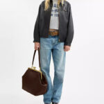 Women's Vegan Leather Kiss-Lock Frame Shoulder Tote Bag