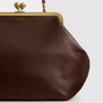 Women's Vegan Leather Kiss-Lock Frame Shoulder Tote Bag