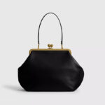 Women's Vegan Leather Kiss-Lock Frame Shoulder Tote Bag