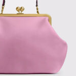 Women's Vegan Leather Kiss-Lock Frame Shoulder Tote Bag