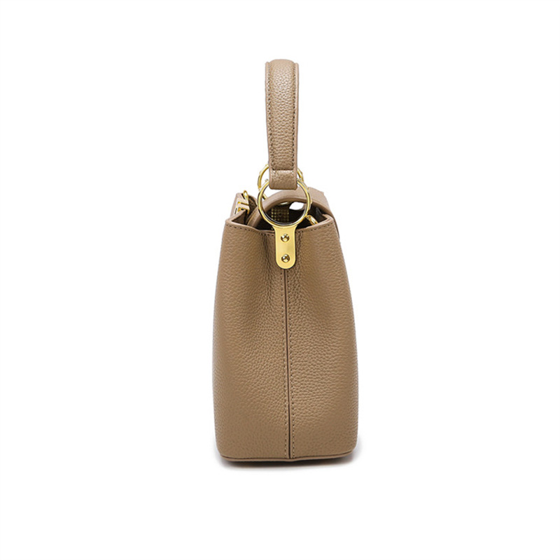 Women's Vegan Leather Pebbled Structured Shoulder Top Handle Bag