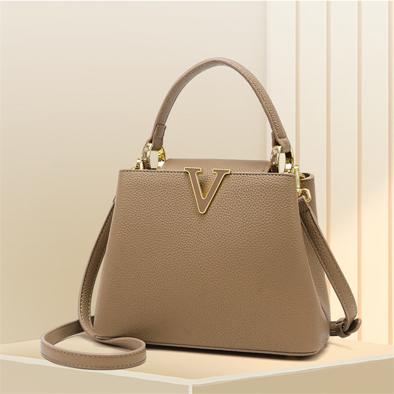 Women's Vegan Leather Pebbled Structured Shoulder Top Handle Bag