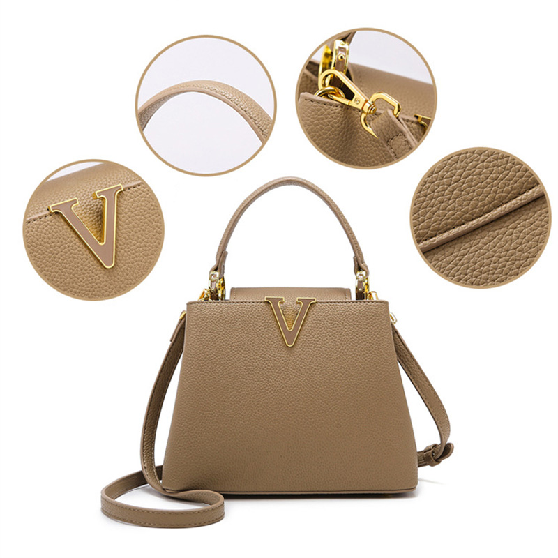 Women's Vegan Leather Pebbled Structured Shoulder Top Handle Bag