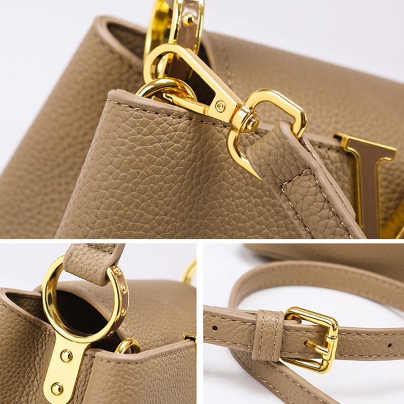 Women's Vegan Leather Pebbled Structured Shoulder Top Handle Bag