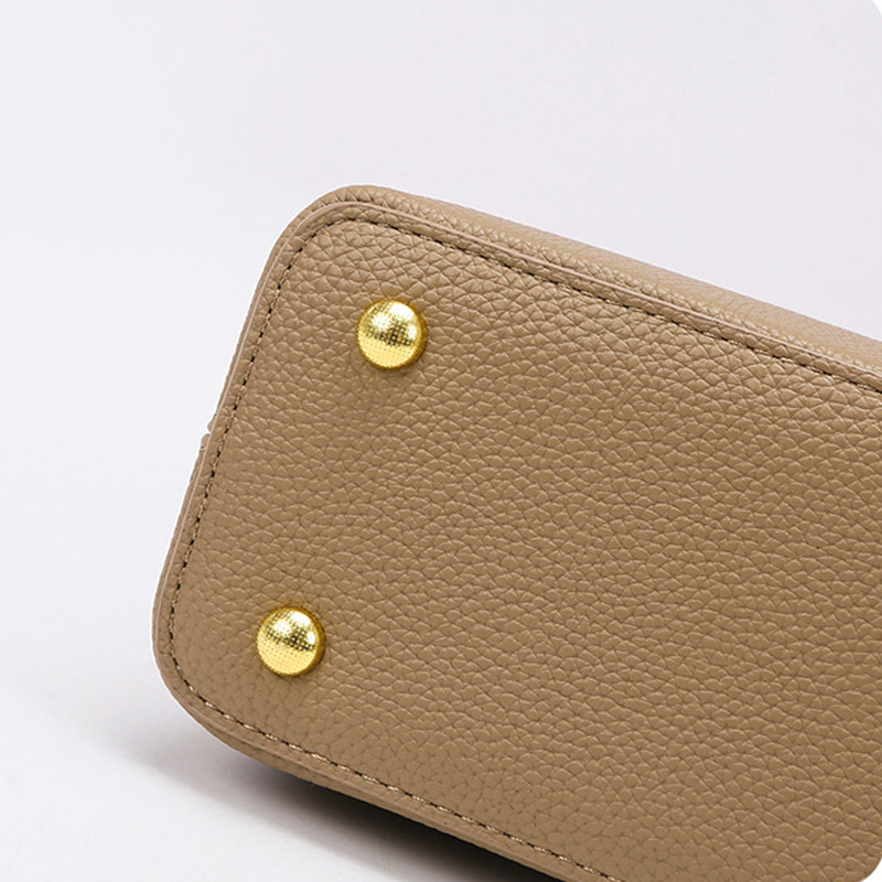 Women's Vegan Leather Pebbled Structured Shoulder Top Handle Bag