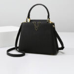Women's Vegan Leather Pebbled Structured Shoulder Top Handle Bag