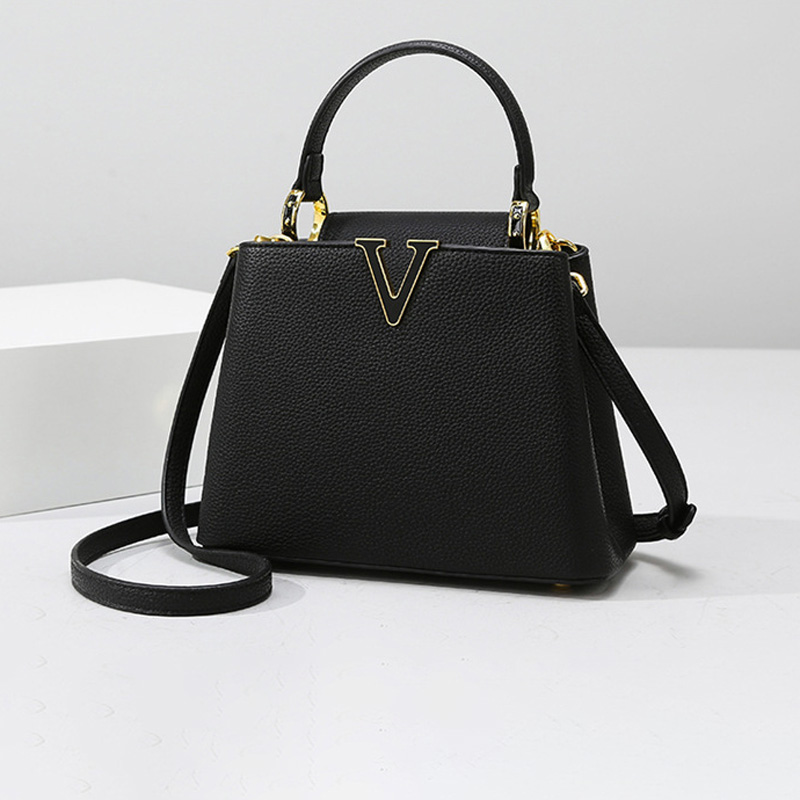 Women's Vegan Leather Pebbled Structured Shoulder Top Handle Bag