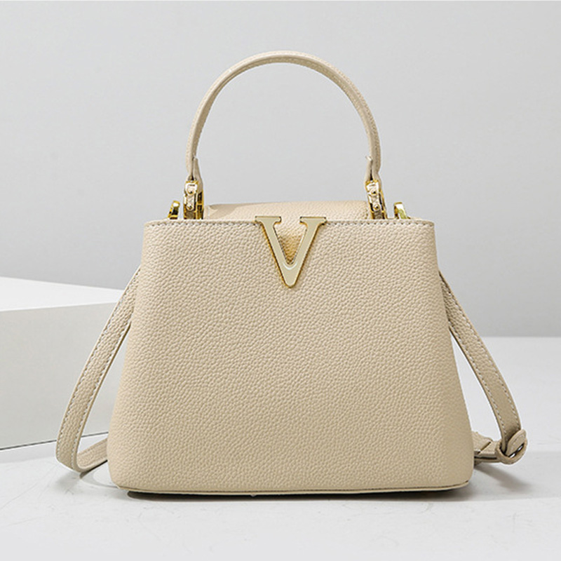 Women's Vegan Leather Pebbled Structured Shoulder Top Handle Bag
