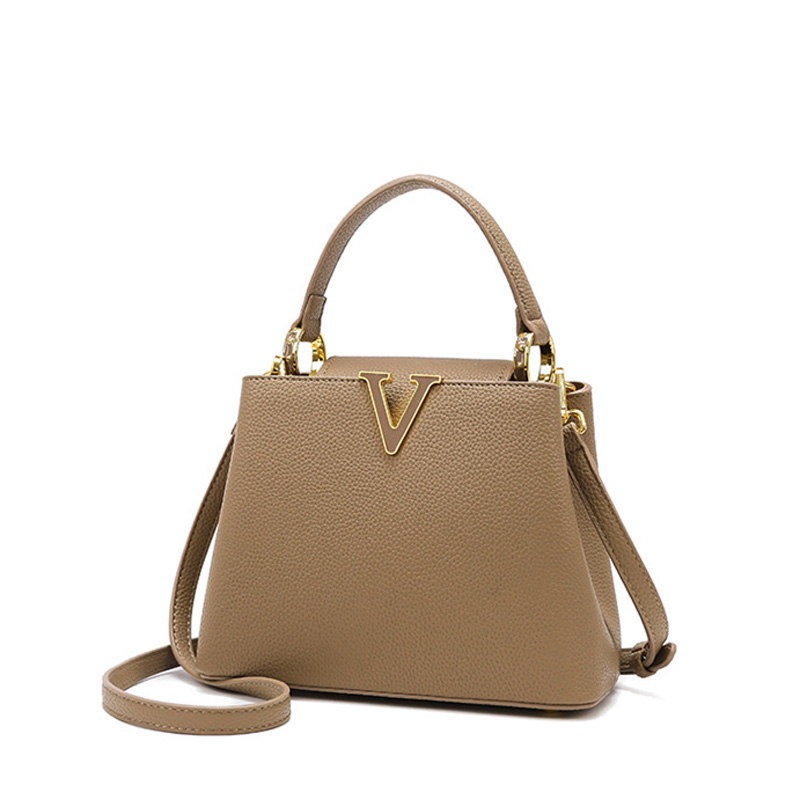 Women's Vegan Leather Pebbled Structured Shoulder Top Handle Bag