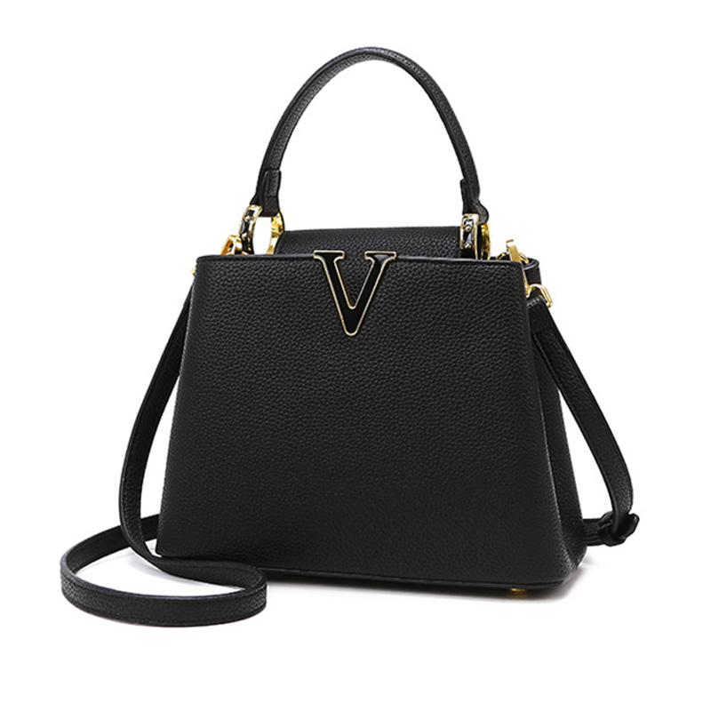 Women's Vegan Leather Pebbled Structured Shoulder Top Handle Bag