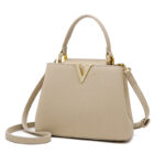 Women's Vegan Leather Pebbled Structured Shoulder Top Handle Bag