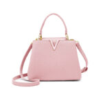 Women's Vegan Leather Pebbled Structured Shoulder Top Handle Bag