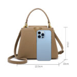 Women's Vegan Leather Pebbled Structured Shoulder Top Handle Bag