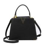 Women's Vegan Leather Pebbled Structured Shoulder Top Handle Bag