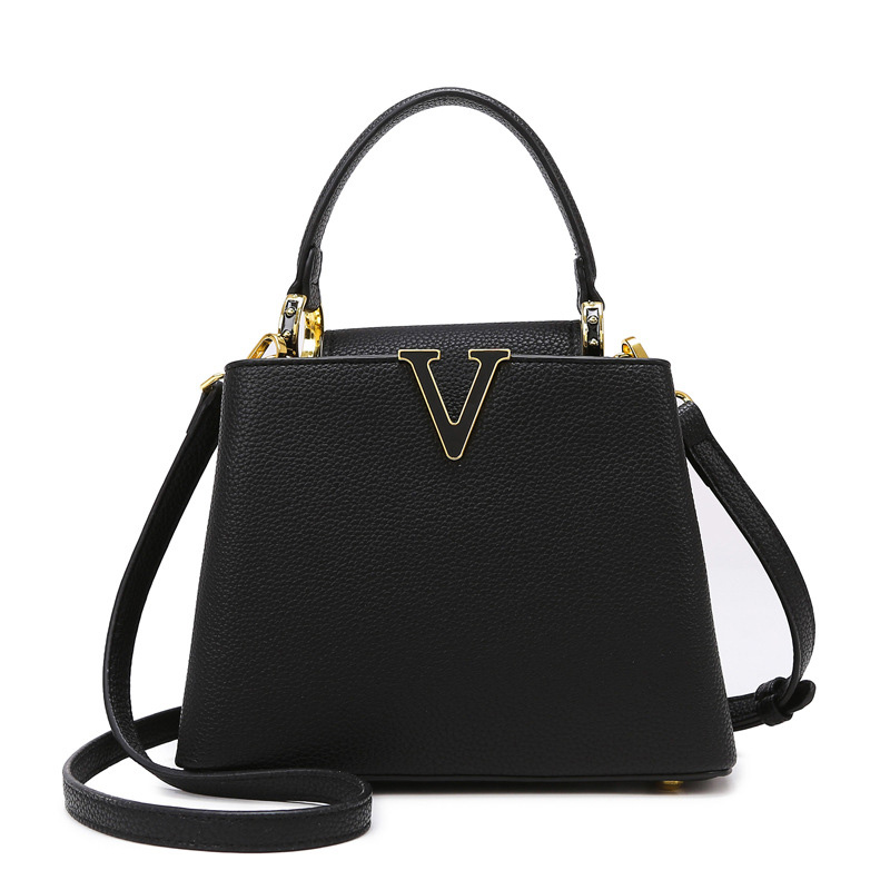 Women's Vegan Leather Pebbled Structured Shoulder Top Handle Bag
