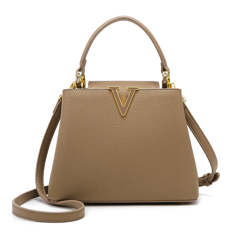 Women's Vegan Leather Pebbled Structured Shoulder Top Handle Bag