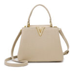 Women's Vegan Leather Pebbled Structured Shoulder Top Handle Bag