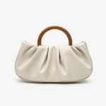 Women's Vegan Leather Ruched Ring Top Handle Bag