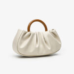 Women's Vegan Leather Ruched Ring Top Handle Bag