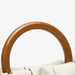 Women's Vegan Leather Ruched Ring Top Handle Bag
