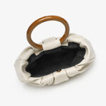 Women's Vegan Leather Ruched Ring Top Handle Bag
