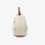 Women's Vegan Leather Ruched Ring Top Handle Bag