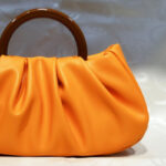 Women's Vegan Leather Ruched Ring Top Handle Bag