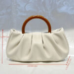 Women's Vegan Leather Ruched Ring Top Handle Bag