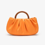 Women's Vegan Leather Ruched Ring Top Handle Bag