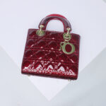 Women's Patent Full-Grain Leather Quilted Crossbody Top Handle Mini Bag