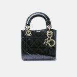 Women's Patent Full-Grain Leather Quilted Crossbody Top Handle Mini Bag
