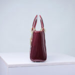 Women's Patent Full-Grain Leather Quilted Crossbody Top Handle Mini Bag