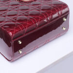 Women's Patent Full-Grain Leather Quilted Crossbody Top Handle Mini Bag