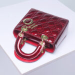 Women's Patent Full-Grain Leather Quilted Crossbody Top Handle Mini Bag
