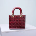 Women's Patent Full-Grain Leather Quilted Crossbody Top Handle Mini Bag