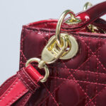 Women's Patent Full-Grain Leather Quilted Crossbody Top Handle Mini Bag