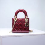 Women's Patent Full-Grain Leather Quilted Crossbody Top Handle Mini Bag