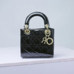 Women's Patent Full-Grain Leather Quilted Crossbody Top Handle Mini Bag