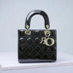 Women's Patent Full-Grain Leather Quilted Crossbody Top Handle Mini Bag