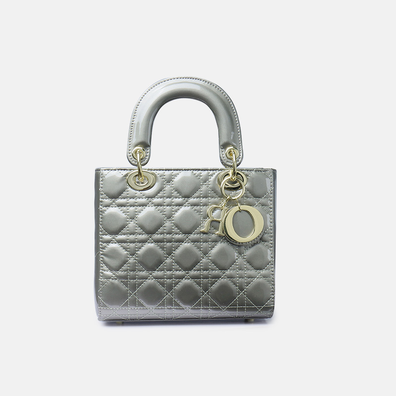 Women's Patent Full-Grain Leather Quilted Crossbody Top Handle Mini Bag